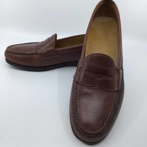 Cole Haan Nike Air Mens 11 M Tan Brown Leather Penny Loafers Nike Air Preppy